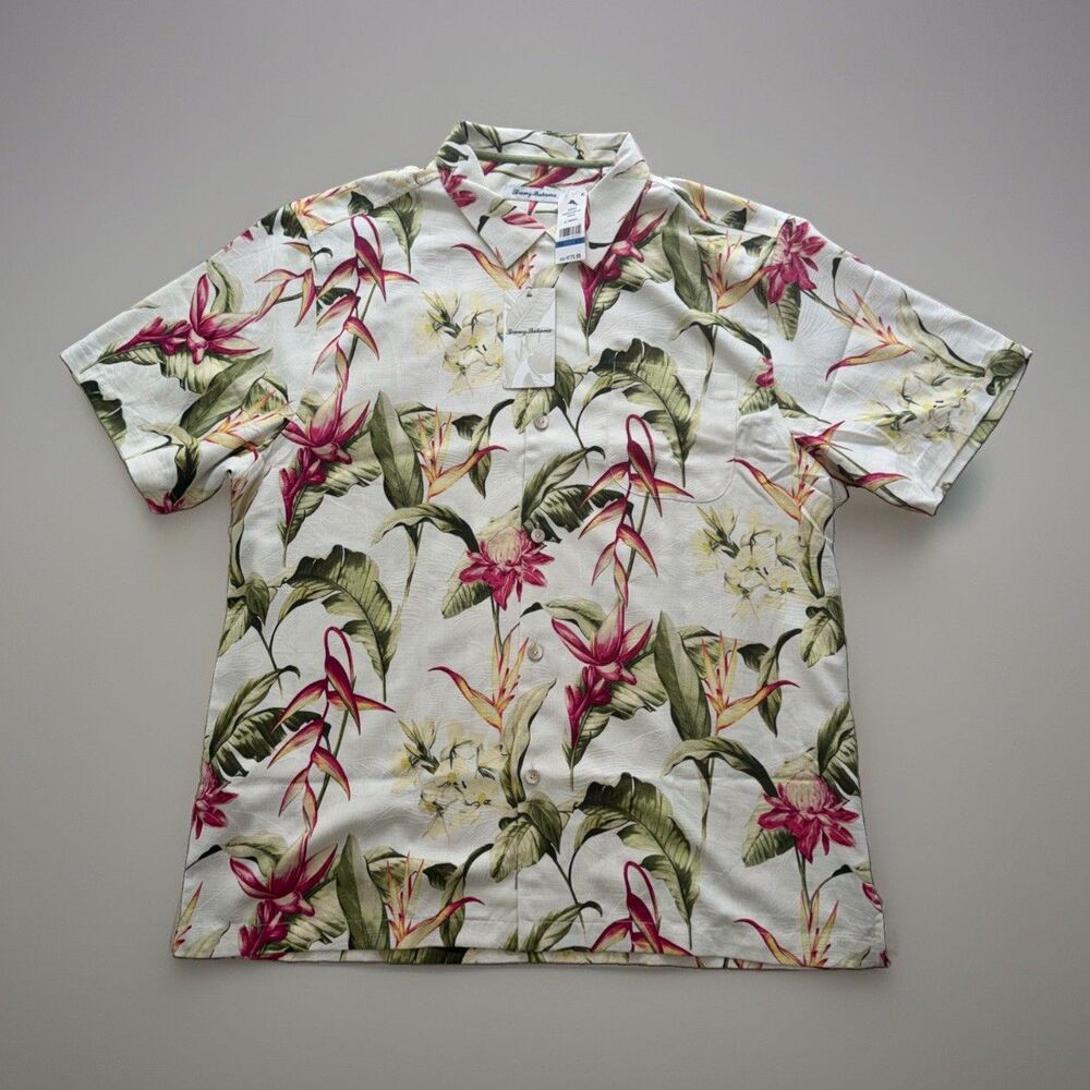 NWT Tommy Bahama Silk Camp Shirt Garden Of Hope And Courage Men's Size XL $175